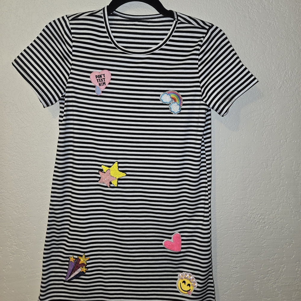 Striped Black and White Kids Casual Dress